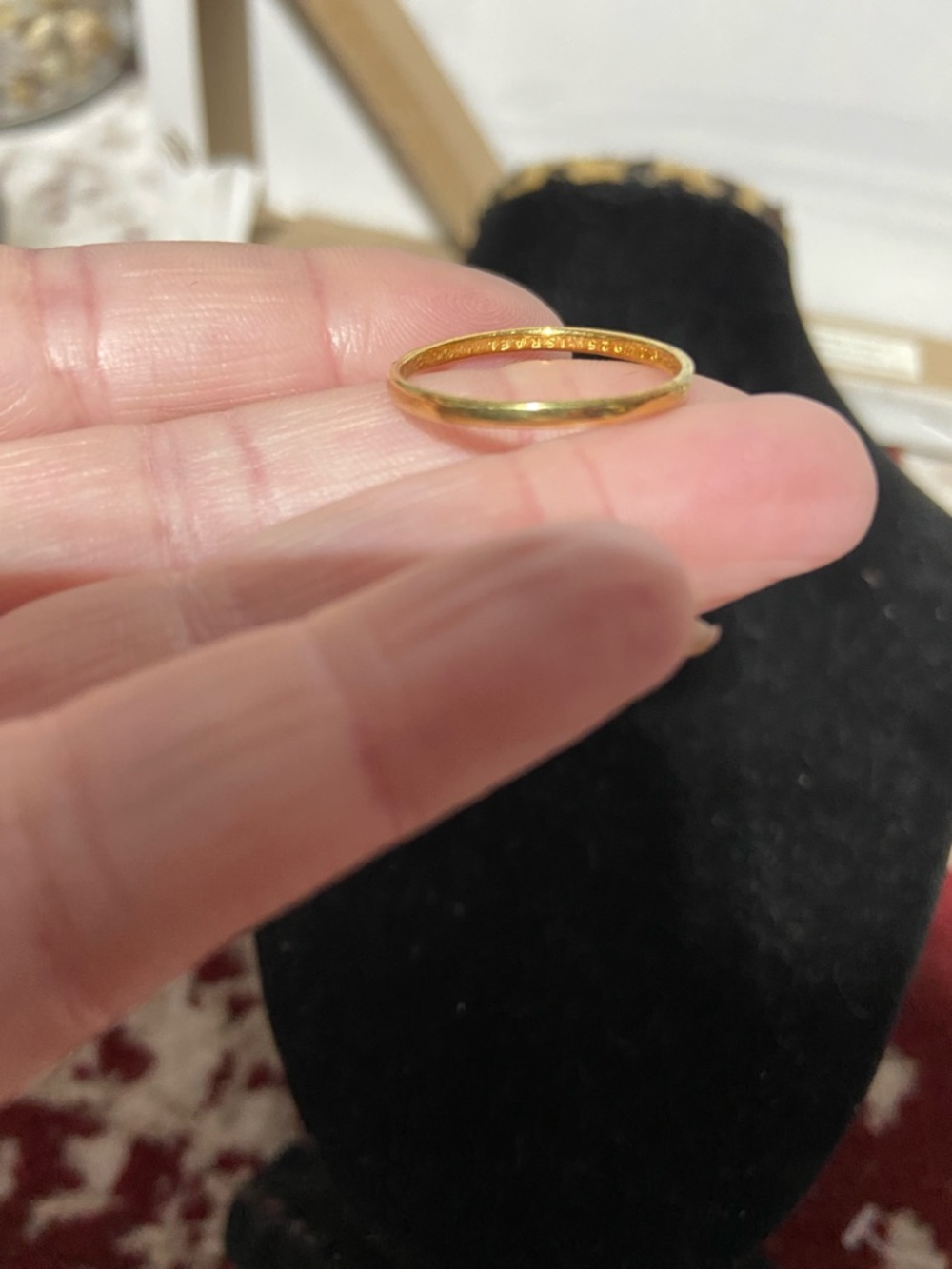 Stamped “PZ 925 Israel” a Gold Tone Sterling Ring.